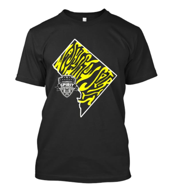 Washington Spirit Groovy State Team Logo Yellow T-Shirt