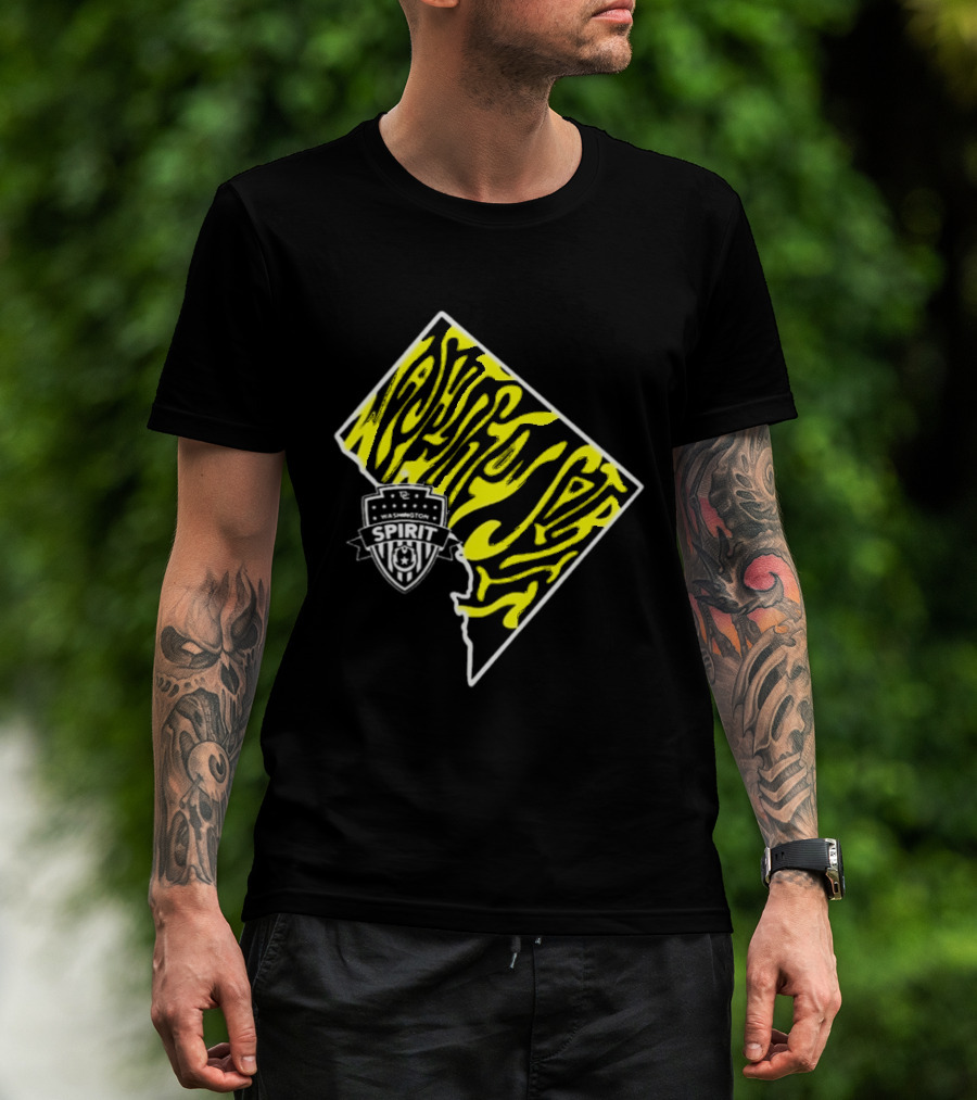 Washington Spirit Groovy State Team Logo Yellow T-Shirt
