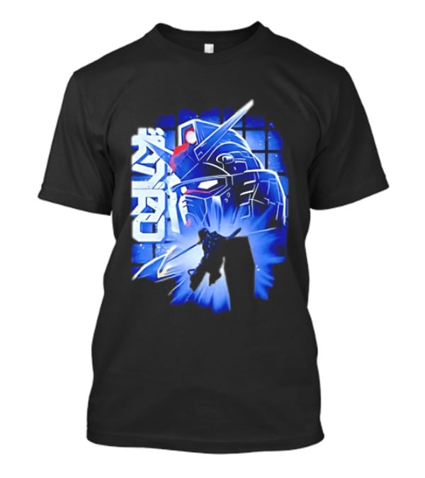 RX 78 2 Mobile Suit Gundam Fighter Neon Blue T-Shirt
