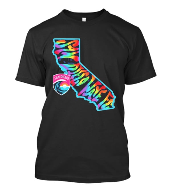 San Diego Wave FC Groovy Pride California Map T-Shirt