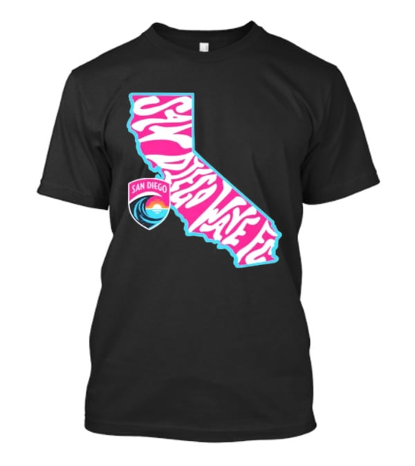 San Diego Wave FC Groovy California Pink State T-Shirt