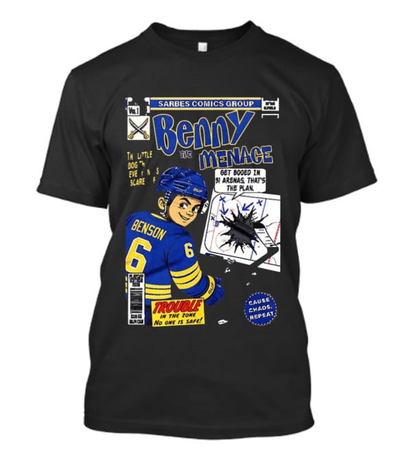 Sarbes Comics Benny The Menace Zach Benson Trouble Buffalo Sabres Hockey T-Shirt