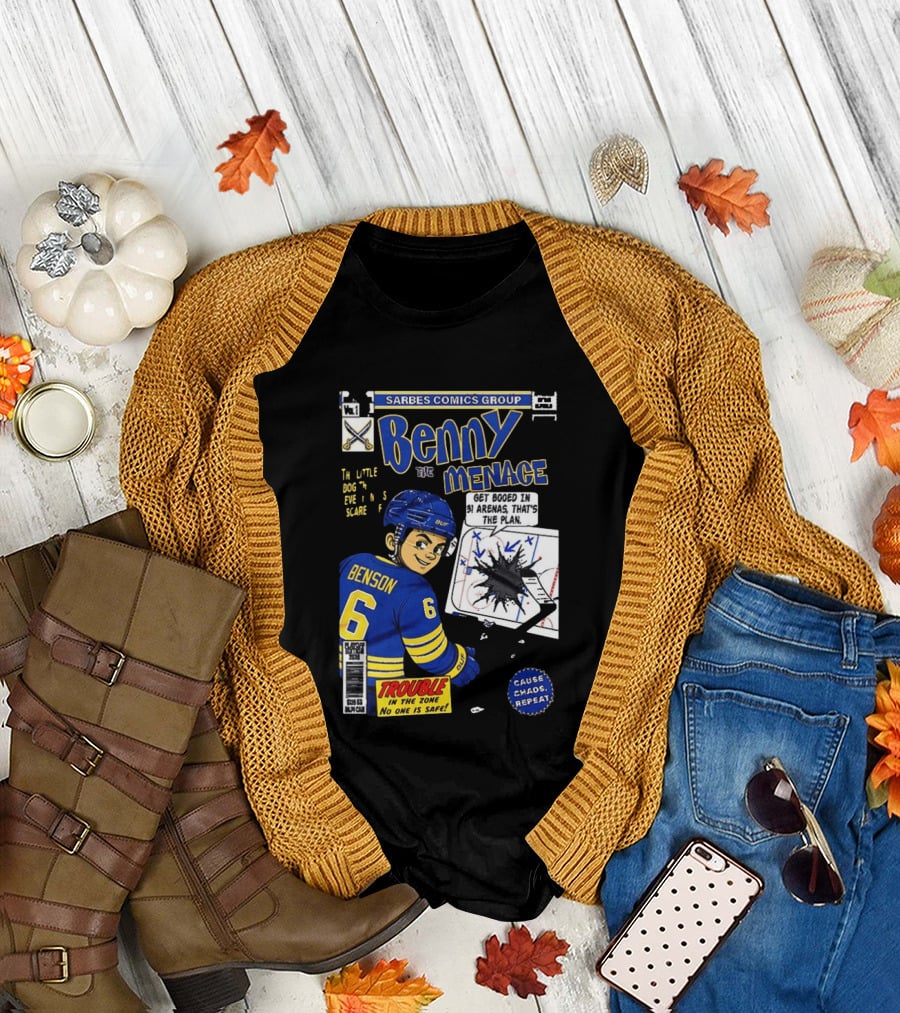Sarbes Comics Benny the Menace Zach Benson Trouble Buffalo Sabres Hockey T-Shirt