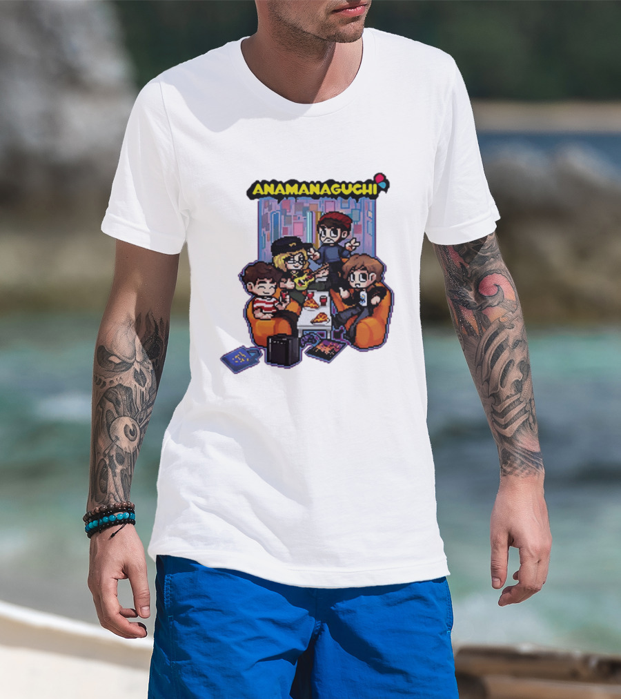 Anamanaguchi Scott Pilgrim Vs The World The Game Retro Pixel Art Scene T-Shirt