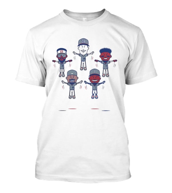 Atlanta Braves Baseball Caricature Players 23 30 20 1 Jerseys T-Shirt