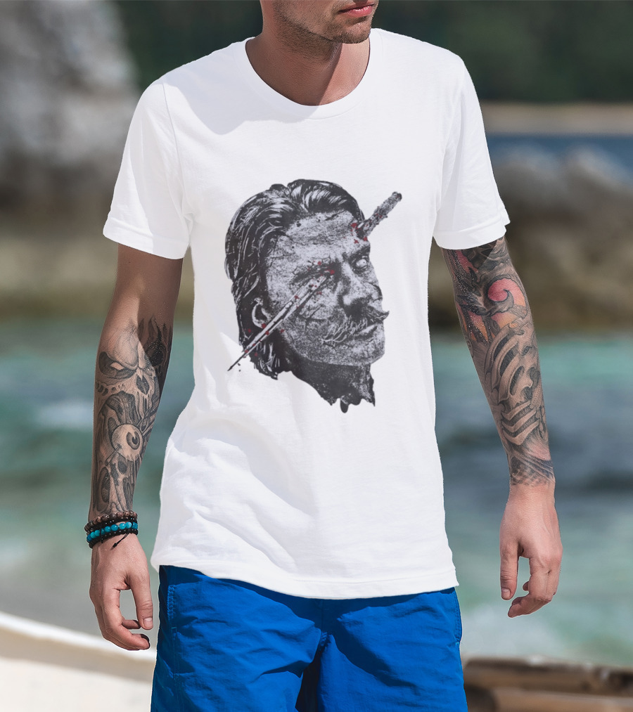 Chud The Builder Black And White Drawing With Eye Injury Dalton Eatherly T-Shirt