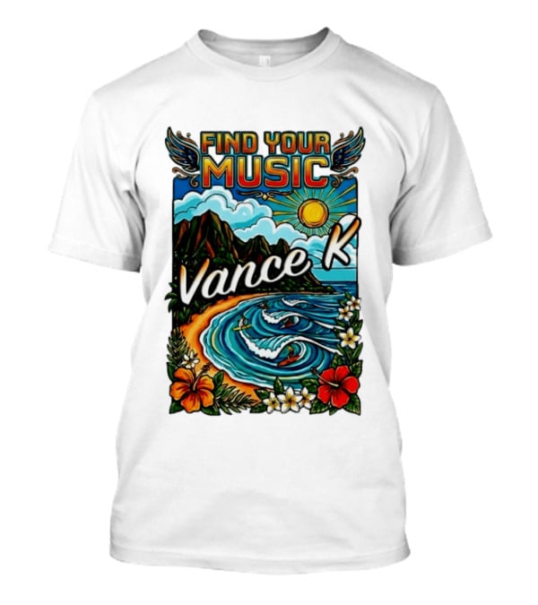 Find Your Music Vance K Tropical Surfing Paradise T-Shirt