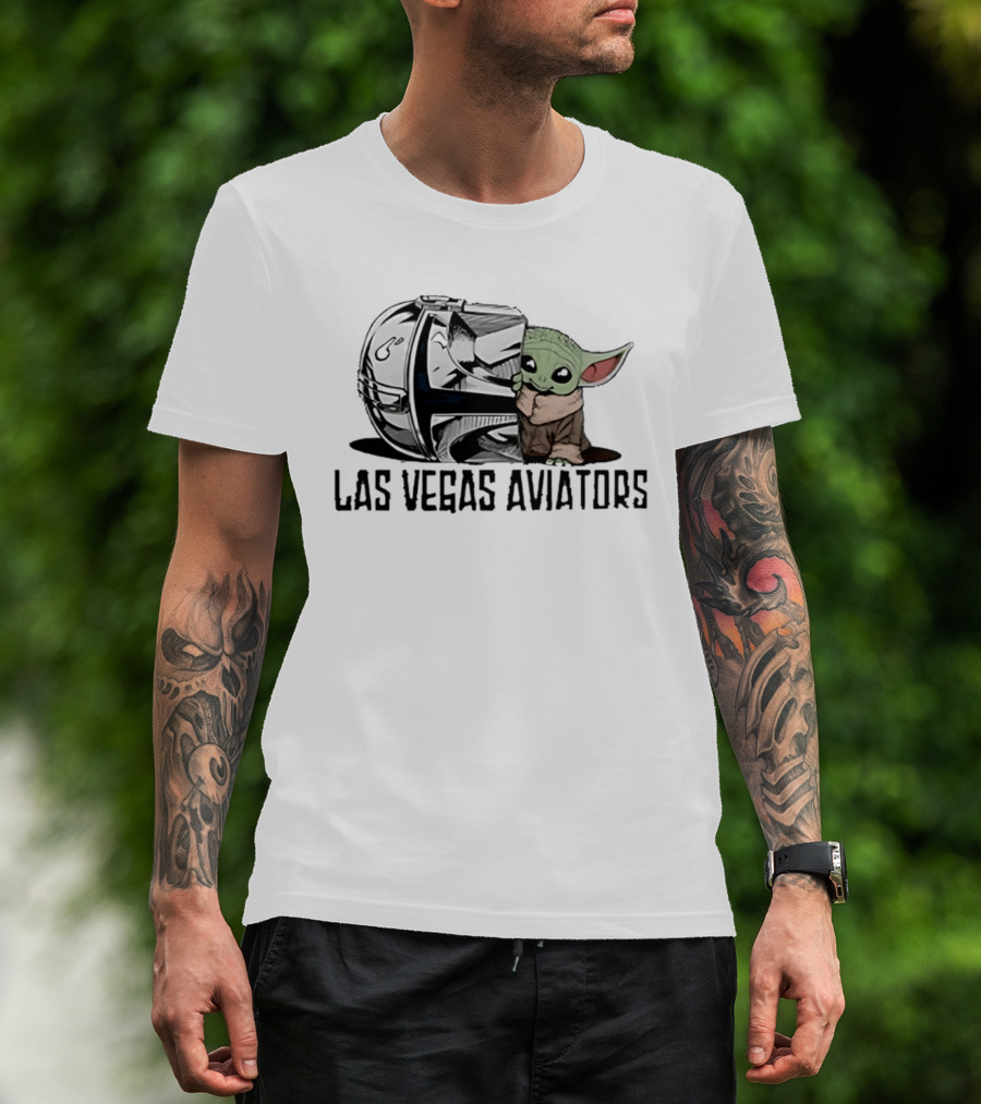 Las Vegas Aviators Star Wars Night 2026 Baby Yoda Pilot Helmet T-Shirt