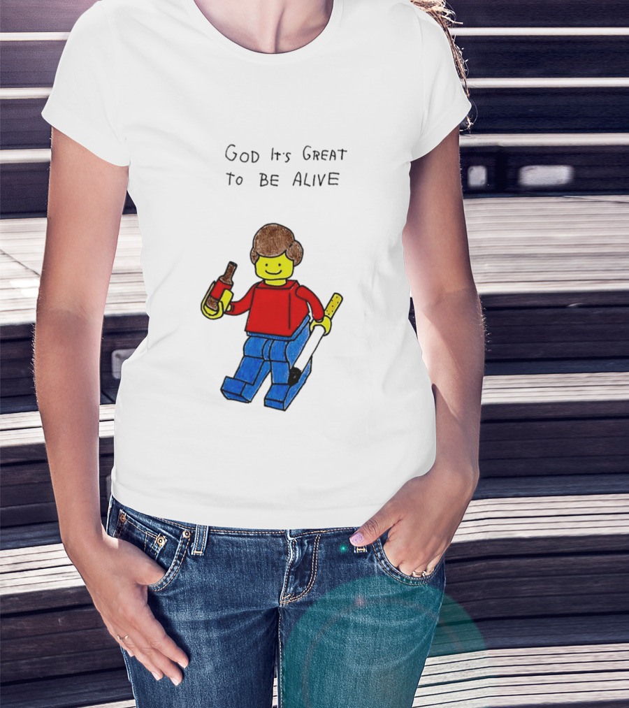 Lego God It's Great To Be Alive Paintbrush And Bottle T-Shirt