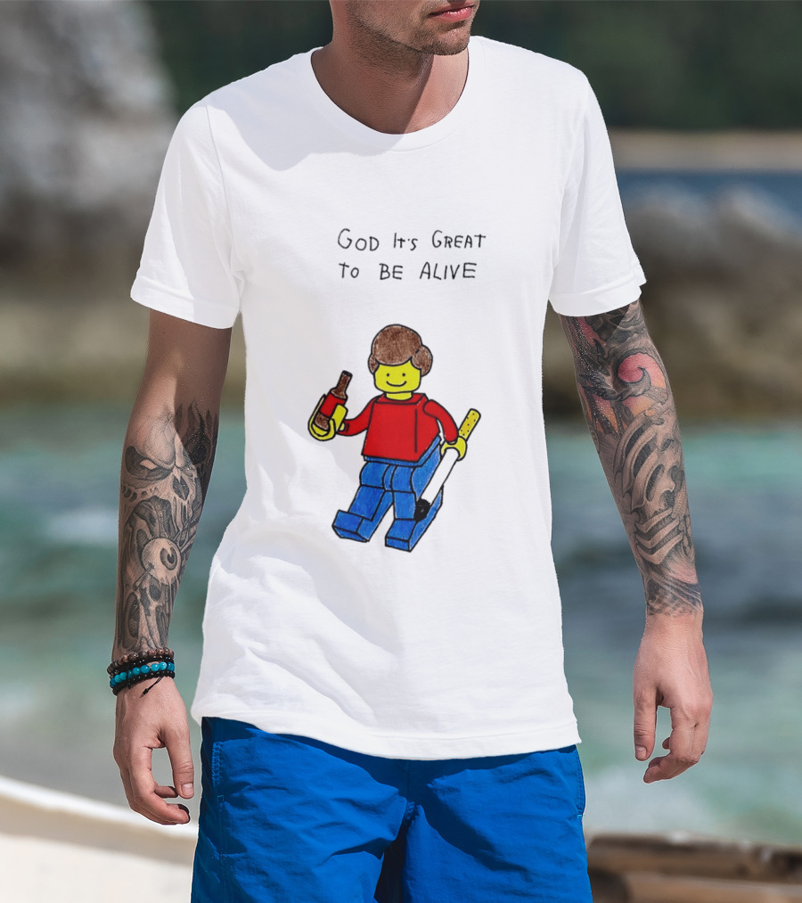 Lego God It's Great To Be Alive Paintbrush And Bottle T-Shirt