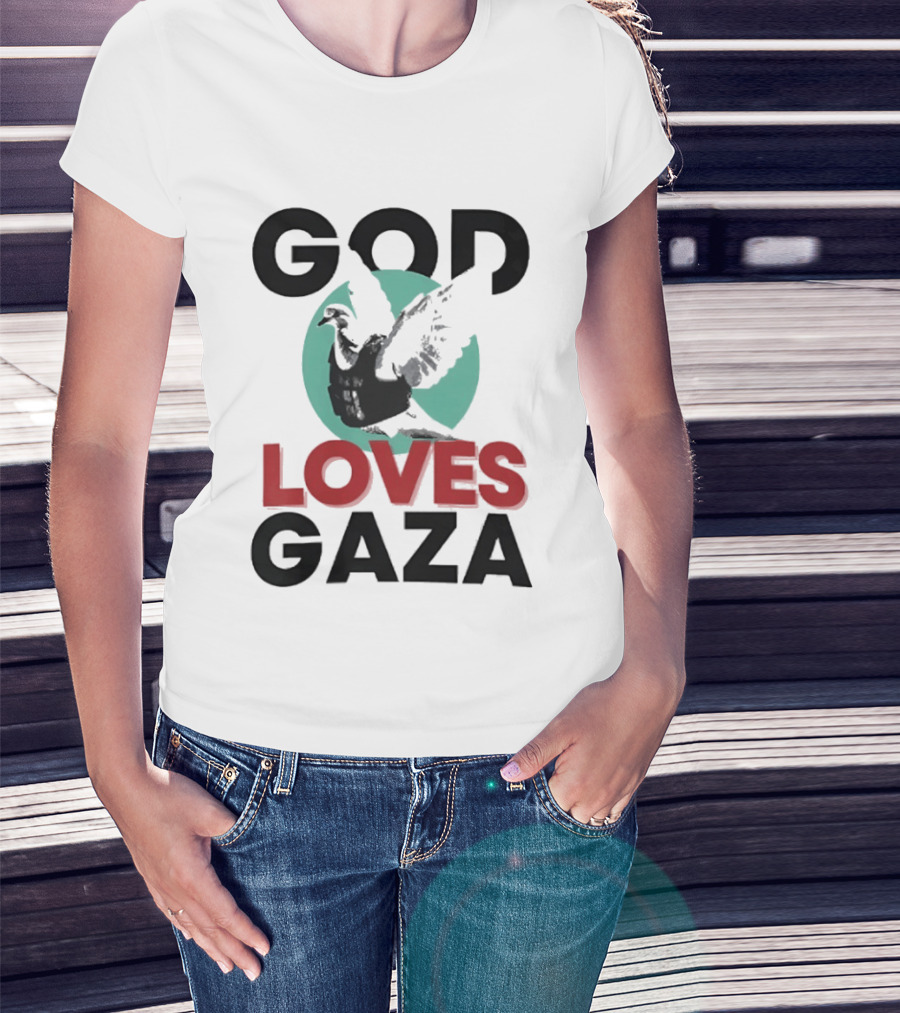 GOD LOVES GAZA Bird T-Shirt