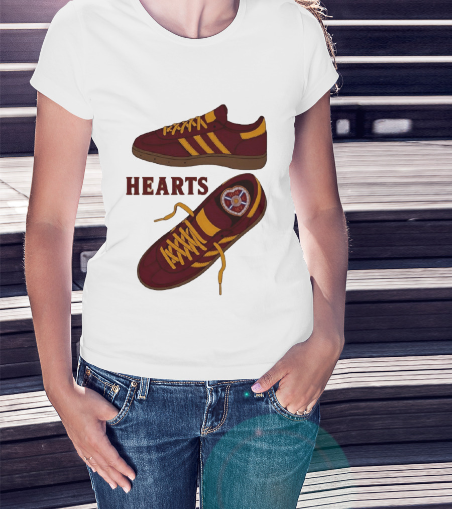 Hearts Casuals 1874 Maroon And Gold Shoes T-Shirt