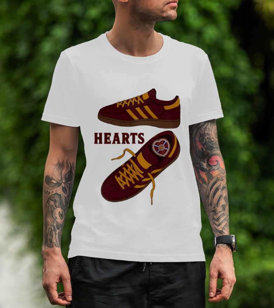 Hearts Casuals 1874 Maroon And Gold Shoes T-Shirt