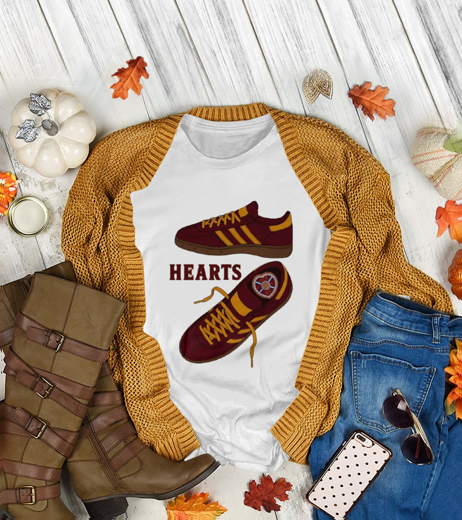 Hearts Casuals 1874 Maroon and Gold Shoes T-Shirt
