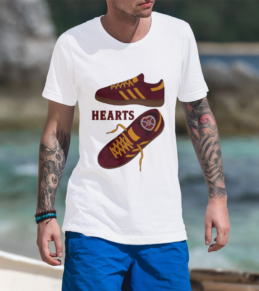 Hearts Casuals 1874 Maroon And Gold Shoes T-Shirt