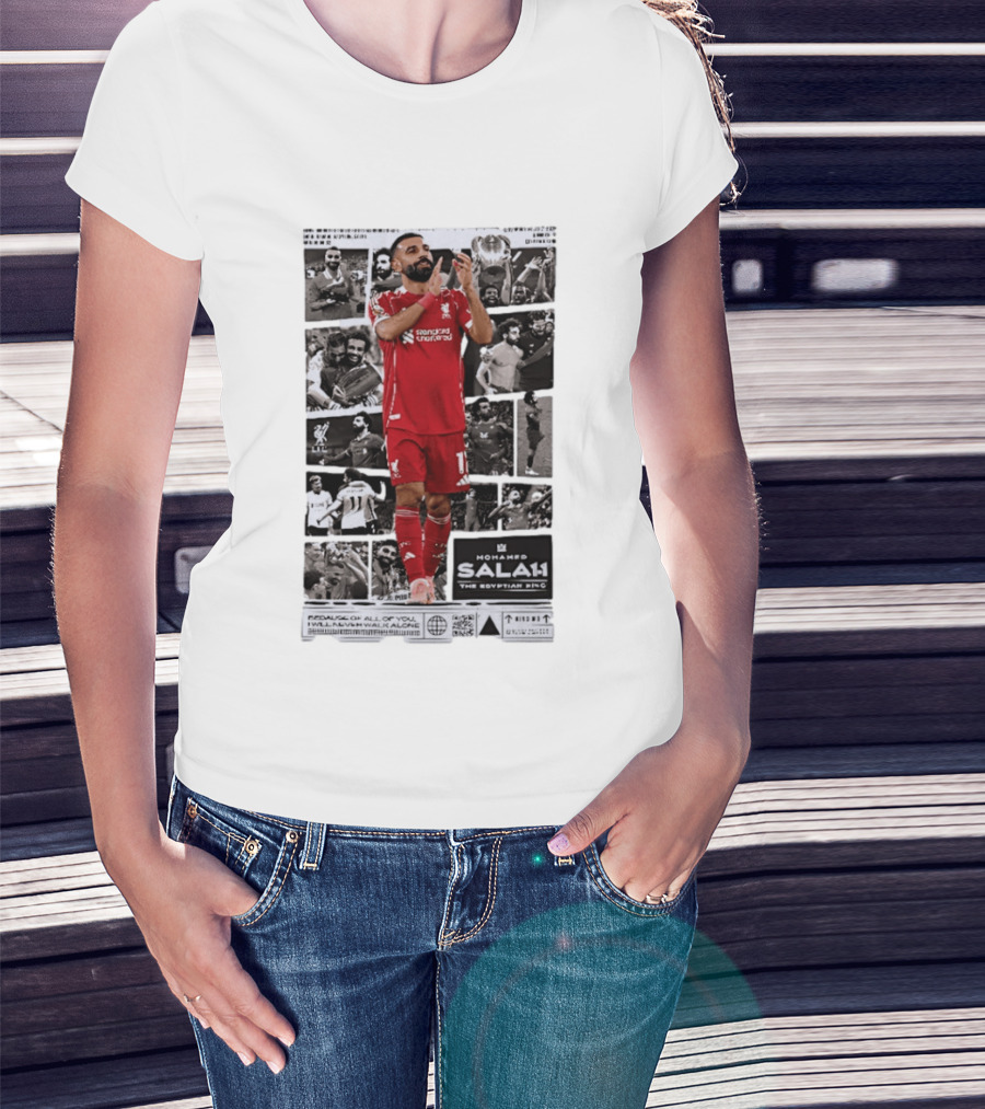 Mohamed Salah Liverpool FC The Egyptian King Magazine Collage T-Shirt