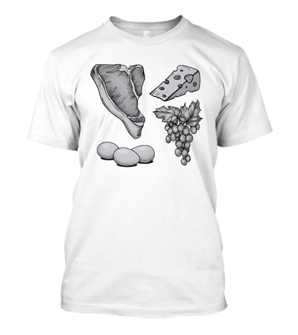 Steak Cheese Eggs Grape Juice Food T-Shirt