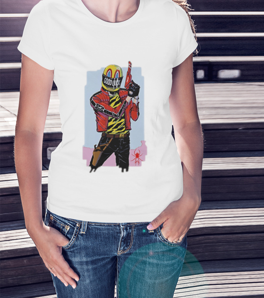 My Chemical Romance Good Luck Killjoys Comic Helmet And Gun Red Spider T-Shirt