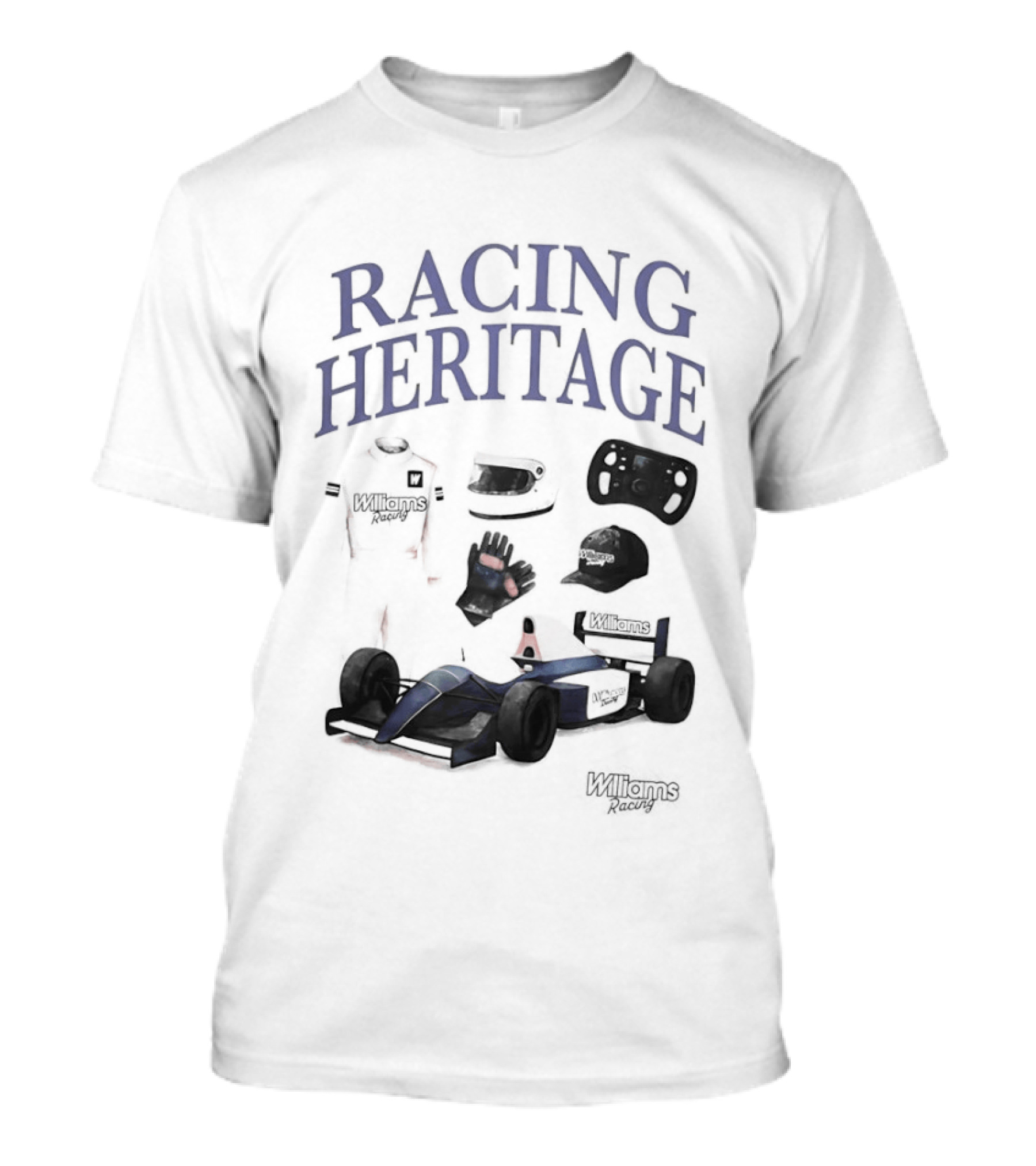 Racing Heritage Williams Racing Formula Car Icons Helmet Glove T-Shirt