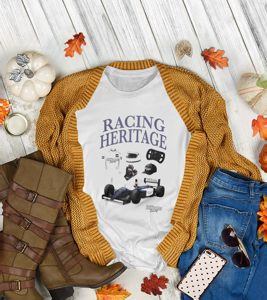 Racing Heritage Williams Racing Formula Car Icons Helmet Glove T-Shirt