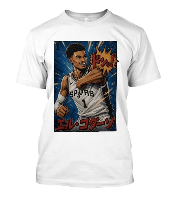 Victor Wembanyama San Antonio Spurs Manga Style Basketball T-Shirt