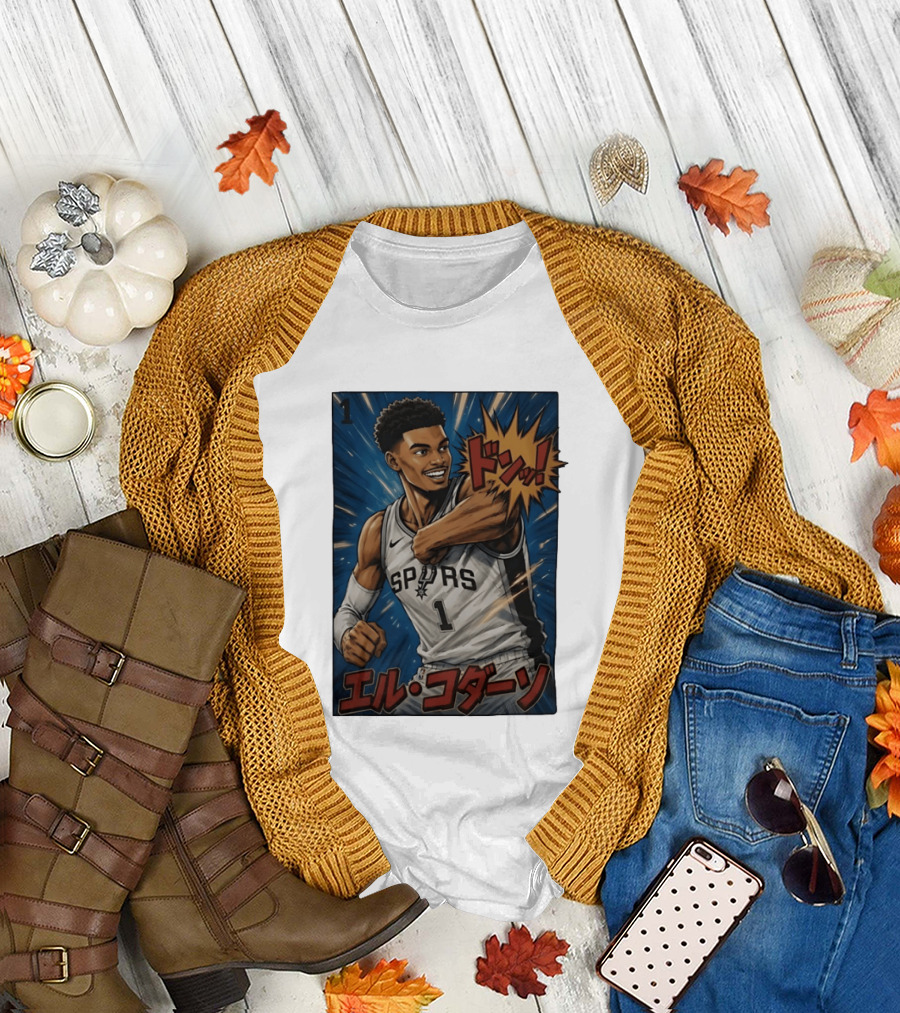 Victor Wembanyama San Antonio Spurs Manga Style Basketball T-Shirt