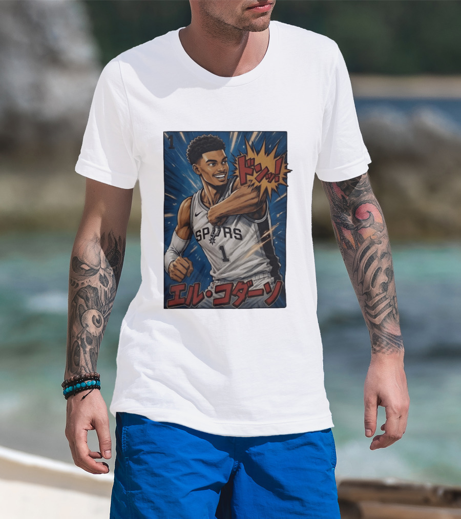 Victor Wembanyama San Antonio Spurs Manga Style Basketball T-Shirt