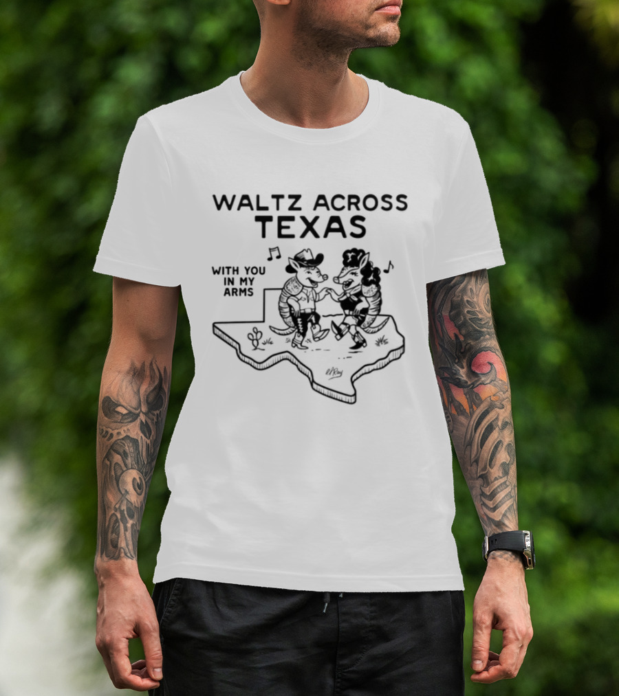 Waltz Across Texas With You In My Arms Texas Map Dancing Cowboys T-Shirt