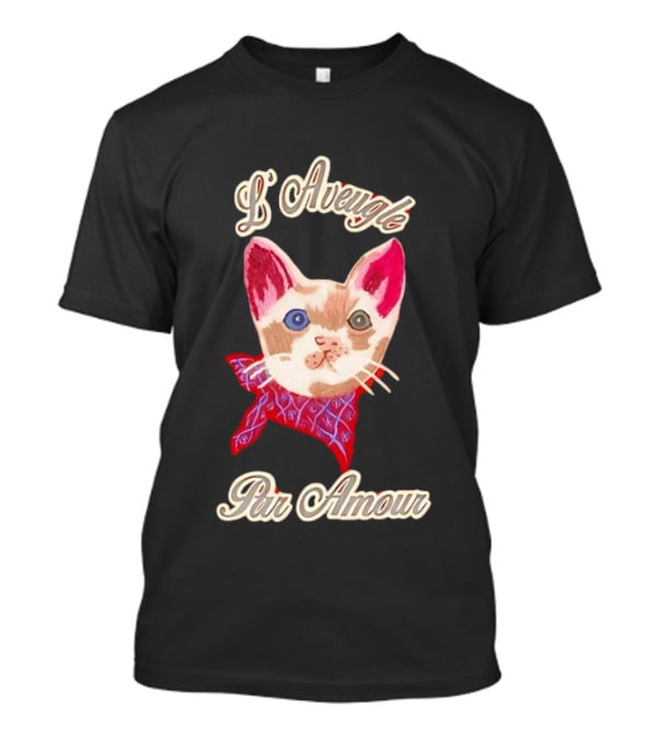 L'Aveugle Par Amour Cute Cat With Red Bandana T-Shirt