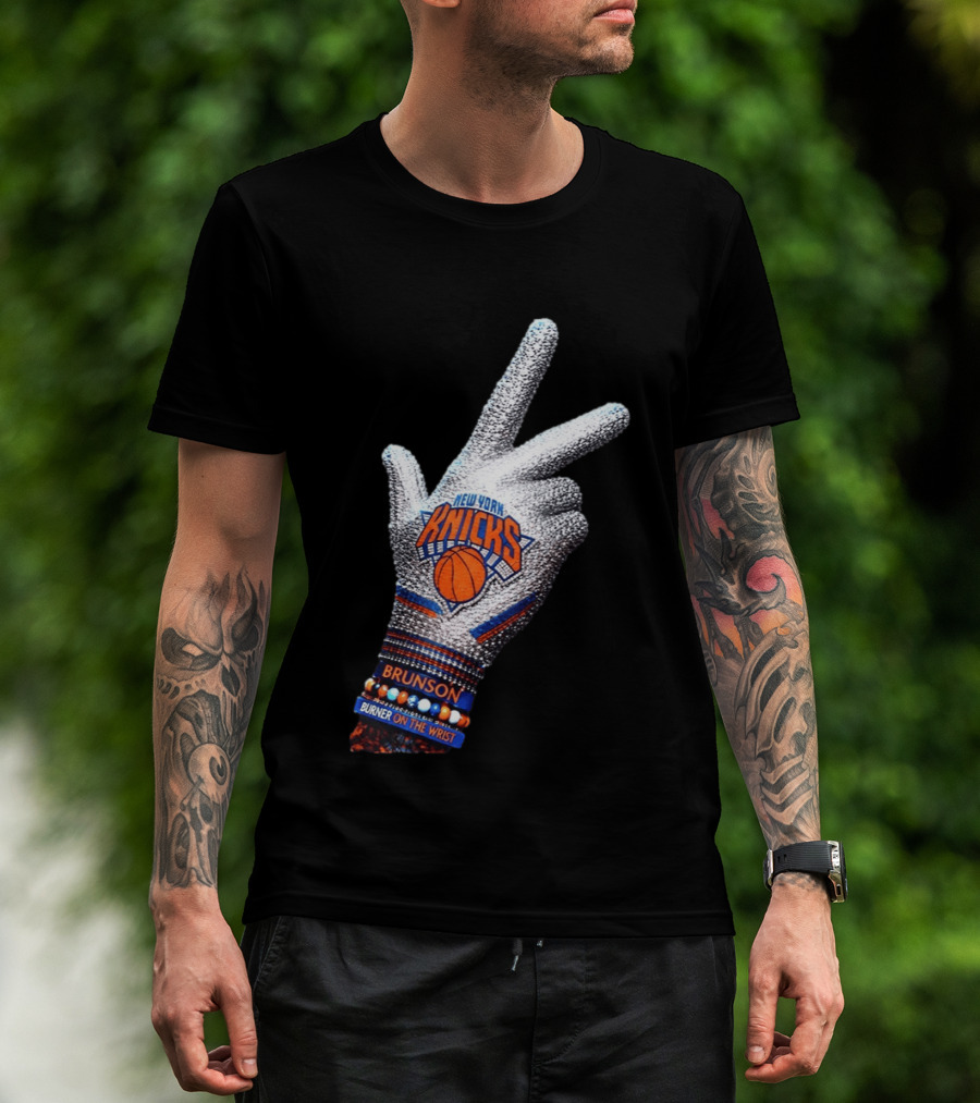 New York Knicks Iceman Jalen Brunson Burner On The Wrist Diamond Chain T-Shirt