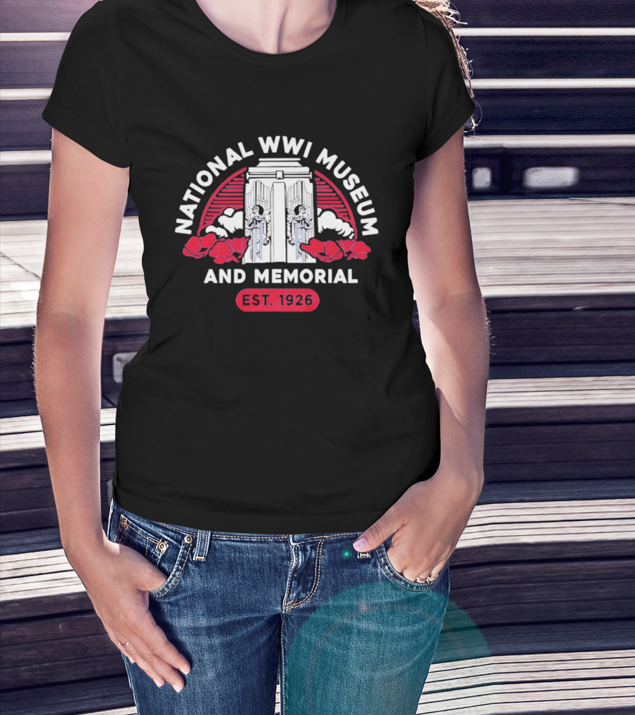 National WW1 Museum And Memorial EST 1926 Poppies Arch T-Shirt