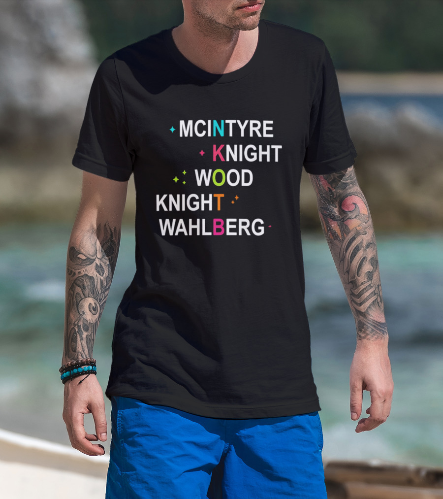 NKOTB McIntyre Knight Wood Wahlberg Colorful T-Shirt