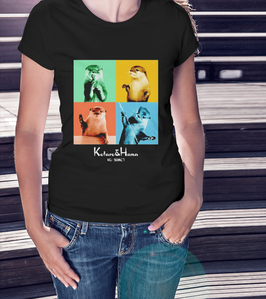 Kotaro And Hana Otters Pop Art Kotsumet T-Shirt