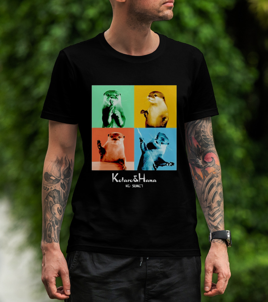 Kotaro And Hana Otters Pop Art Kotsumet T-Shirt