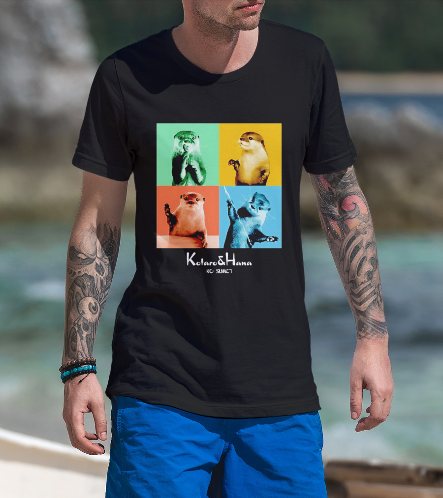 Kotaro And Hana Otters Pop Art Kotsumet T-Shirt