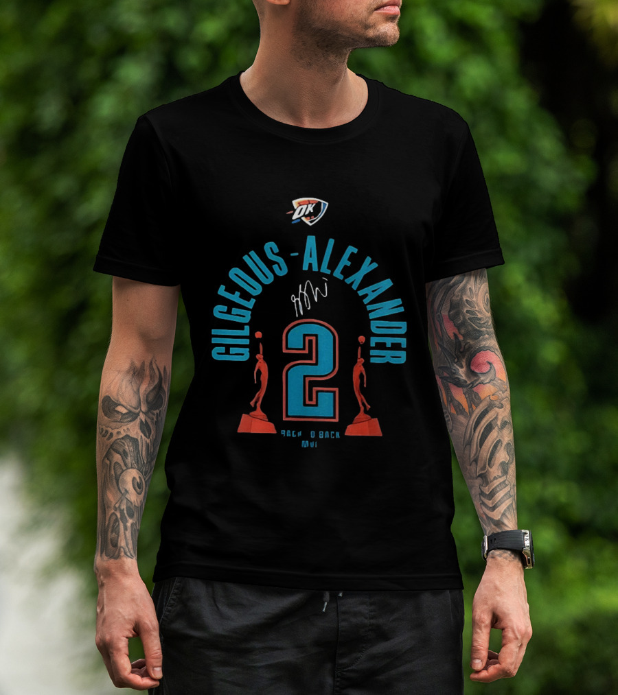 Gilgeous Alexander Oklahoma City Thunder Back 2 Back 2026 MVP T-Shirt