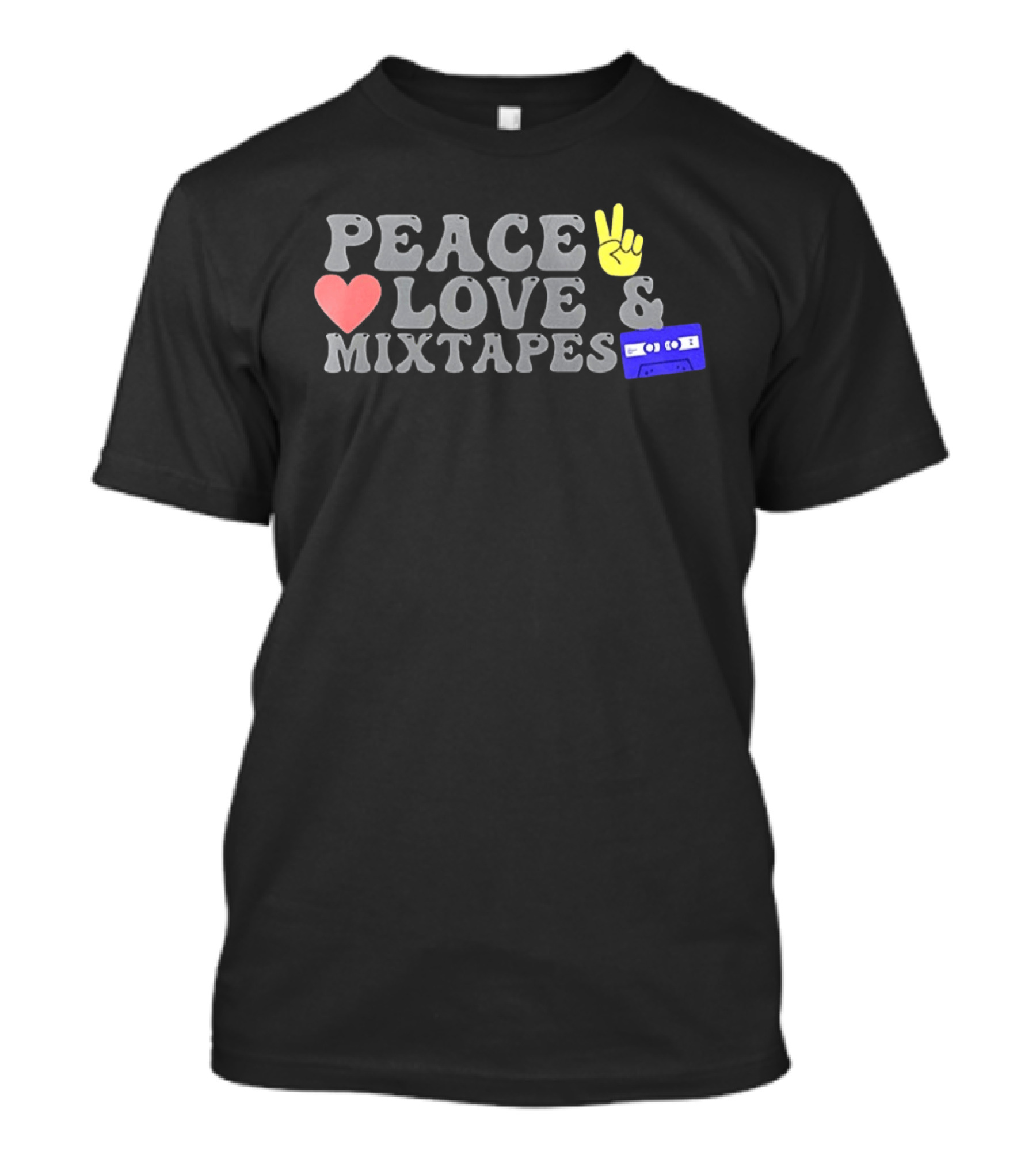 Peace Love Mixtapes Retro Cassette Vibes T-Shirt