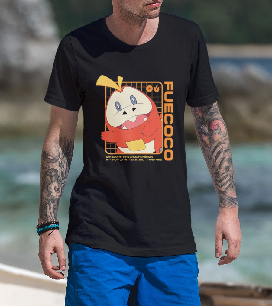 Fuecoco Fire Croc Pokémon Character Art Kanto Region T-Shirt
