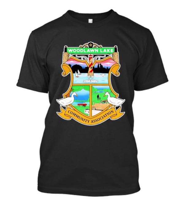 Woodlawn Lake Community Association Scenic Emblem In San Antonio Texas T-Shirt