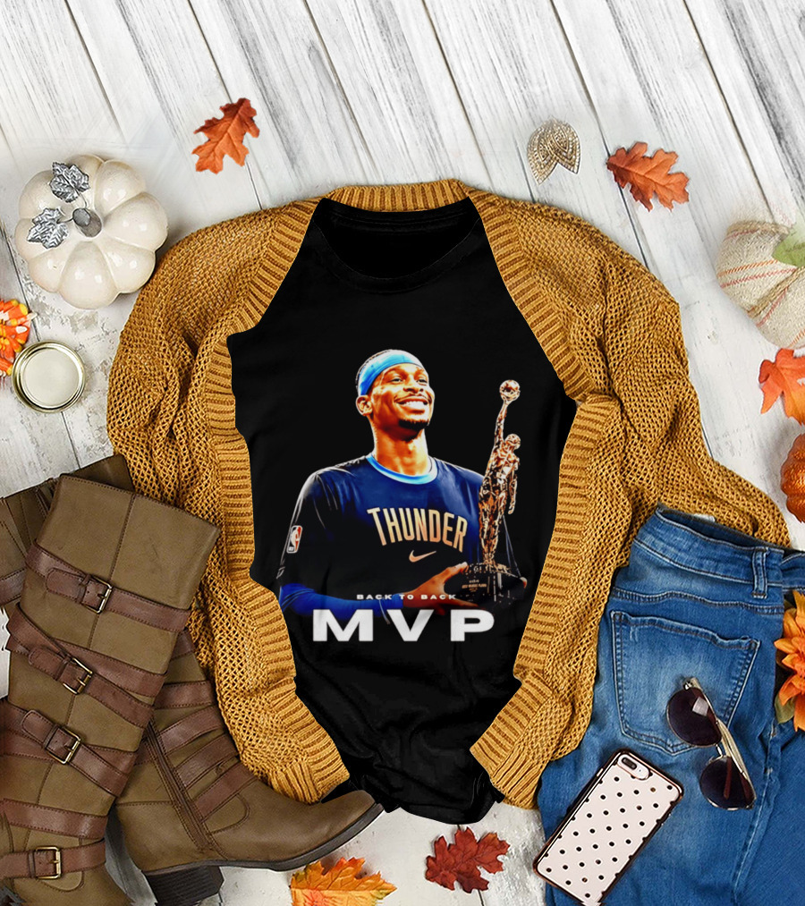 2026 MVP Back 2 Back Shai Gilgeous Alexander OKC Thunder T-Shirt