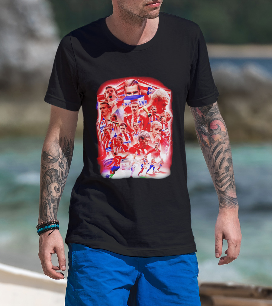 Atlético De Madrid Antoine Griezmann Fan Collage 2026 T-Shirt