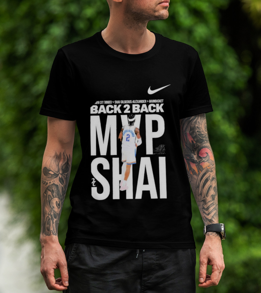 SGA Shai Gilgeous Alexander Back 2 Back MVP OKC Thunder Nike T-Shirt