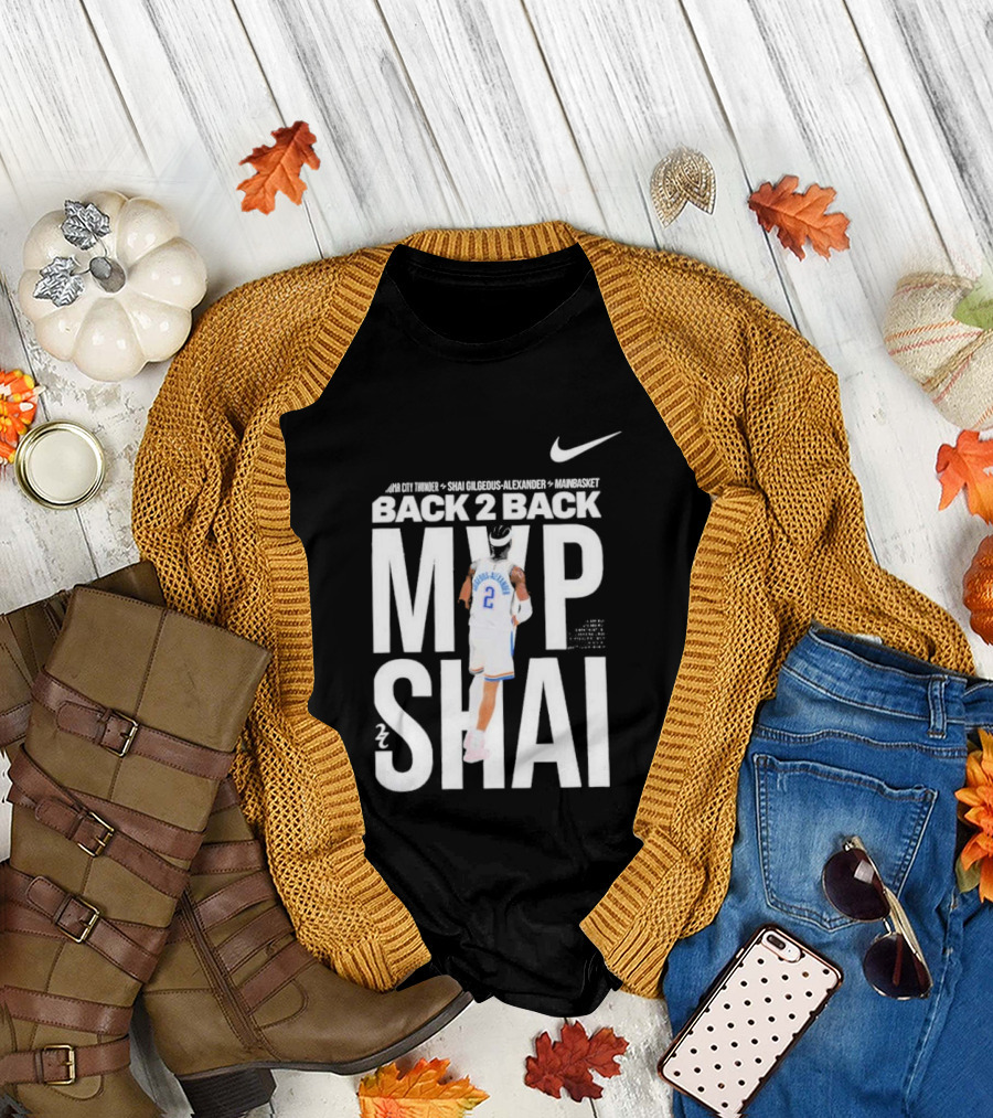 SGA Shai Gilgeous Alexander Back 2 Back MVP OKC Thunder Nike T-Shirt