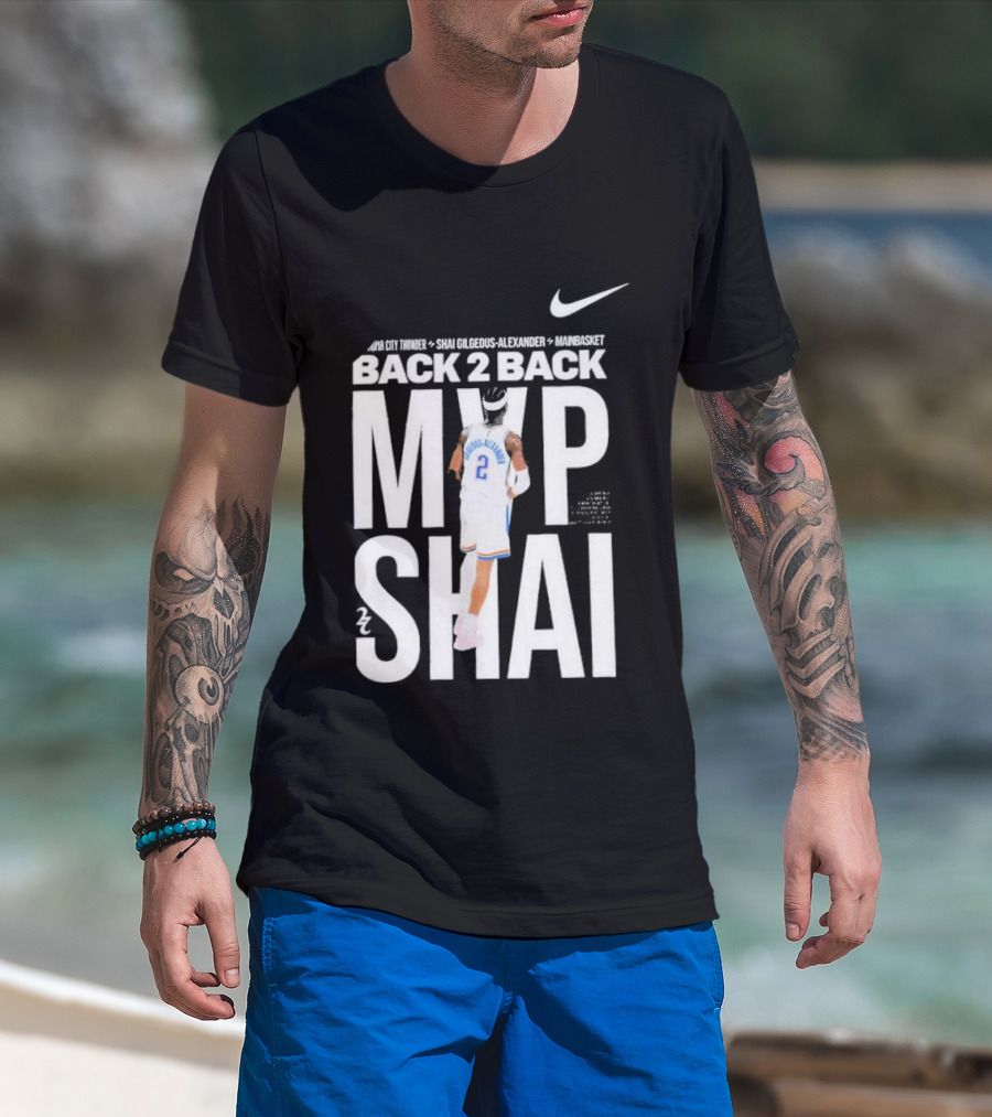 SGA Shai Gilgeous Alexander Back 2 Back MVP OKC Thunder Nike T-Shirt