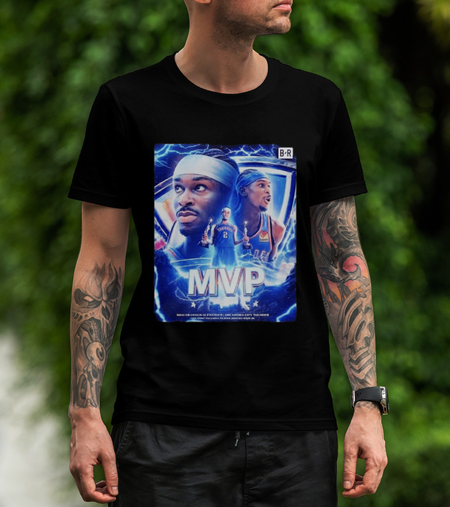 Shai Gilgeous Alexander MVP Thunder 2024 Electrifying Tribute B/R Edition T-Shirt