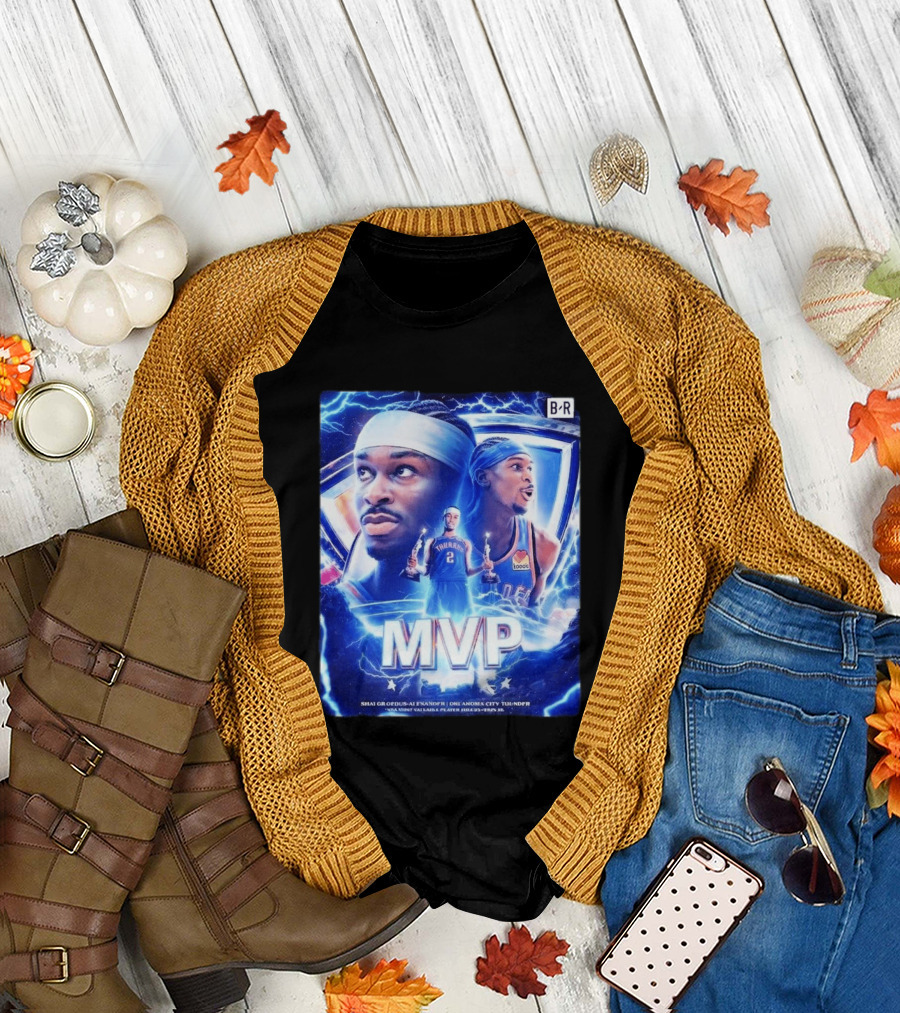 Shai Gilgeous Alexander MVP Thunder 2024 Electrifying Tribute B/R Edition T-Shirt
