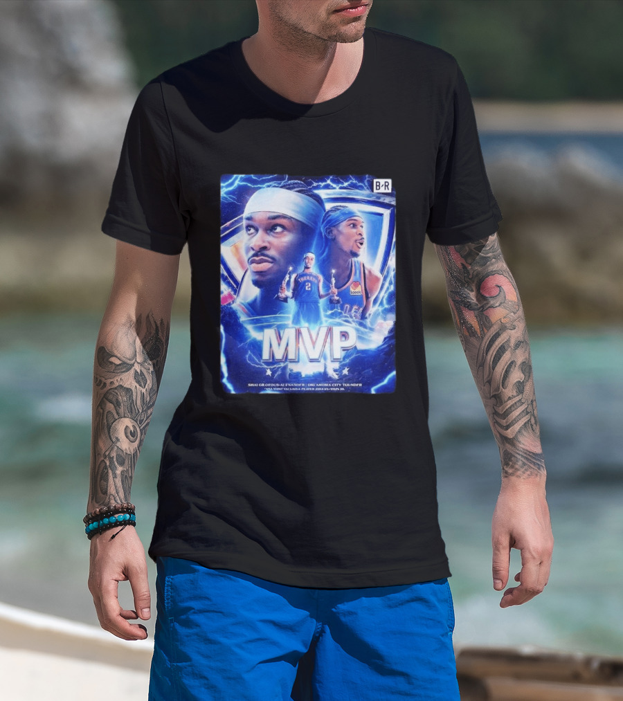 Shai Gilgeous Alexander MVP Thunder 2024 Electrifying Tribute B/R Edition T-Shirt