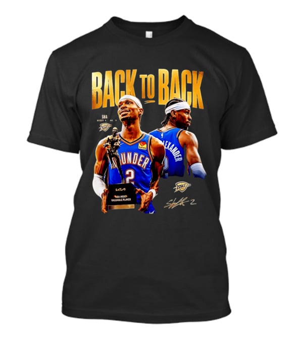 Shai Gilgeous Alexander Back To Back 2026 NBA MVP OKC Thunder SGA 2 T-Shirt