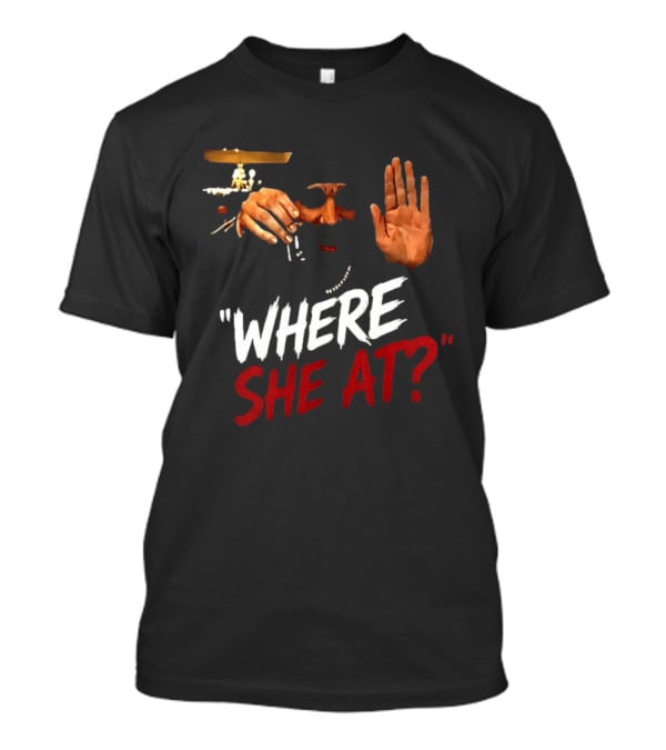 Where She At Drake Burning Bridges Hand Gesture And Chained Necklace T-Shirt
