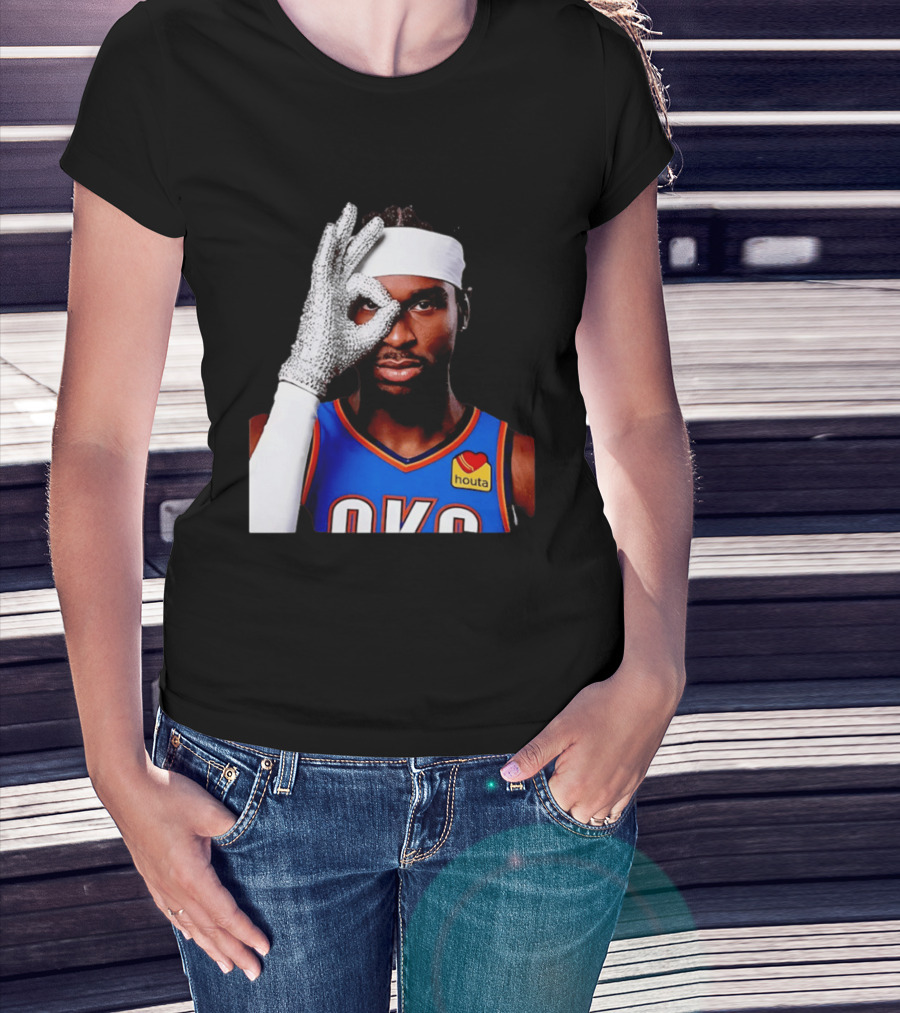 Shai Gilgeous Alexander OKC Thunders Houta Jersey Iceman Glove Gesture T-Shirt